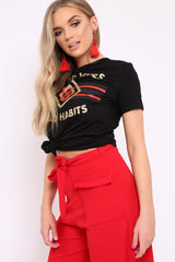 Black Good Vibes and Bad Habits Slogan T-shirt - Maya-Tops