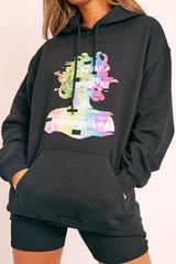 Black Graphic Face Hoodie - Aissa-Hoodies