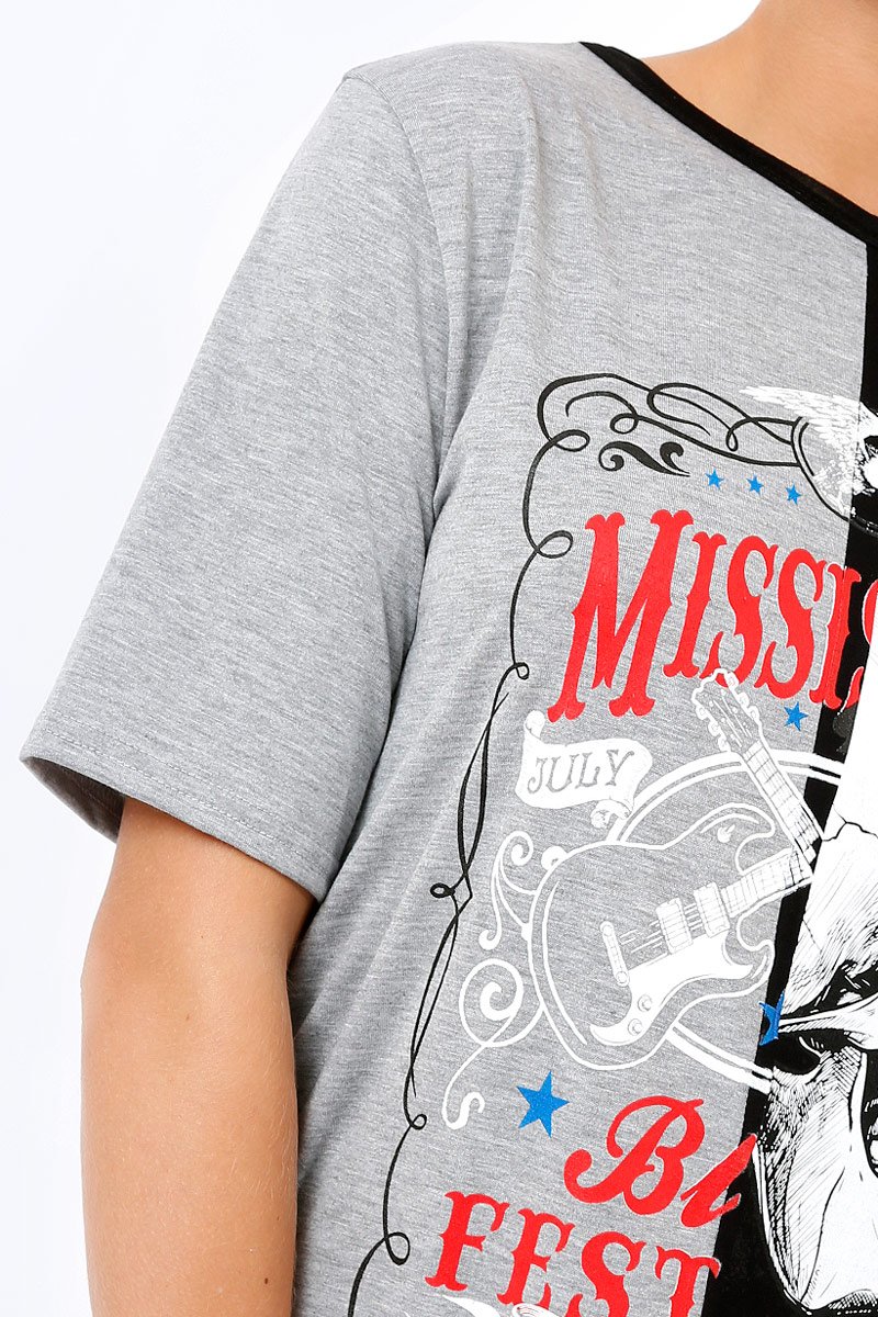 Black & Grey Skull T-shirt Dress - Christa-Dresses