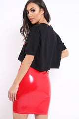 Black Guilty Cropped Slogan T-shirt - Jaedyn-Tops