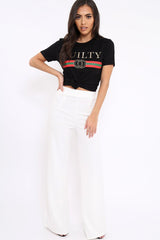 Black Guilty Slogan T-shirt - Ava-Tops