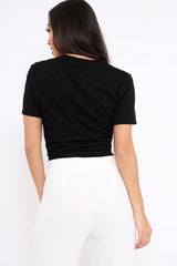 Black Guilty Slogan T-shirt - Ava-Tops