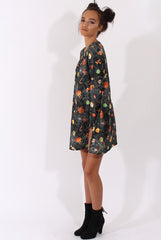 Black Halloween Trick Or Treat Swing Dress - Sugar-Dresses