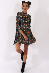 Black Halloween Trick Or Treat Swing Dress - Sugar-Dresses