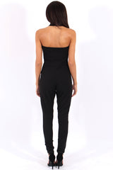 Black Halterneck Cage Detail Jumpsuit - Mandy-Jumpsuits