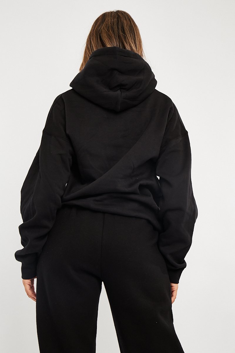 Black Hand Graphic Slogan Hoodie - Kyrie-Hoodies