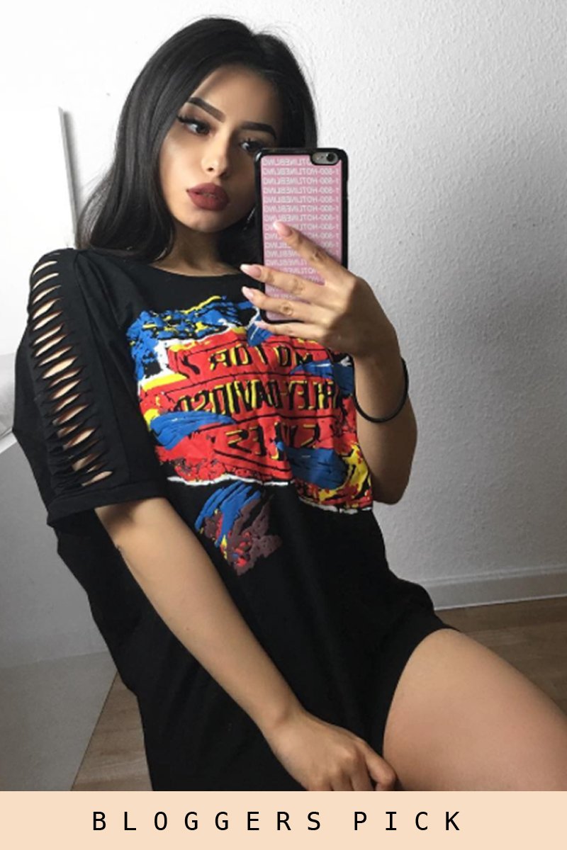 Black 'Harley Davidson' Distressed Top - Addison-Tops