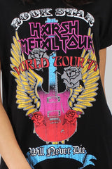 Black Harsh Metal Tour T-Shirt Dress - Layne-Dresses