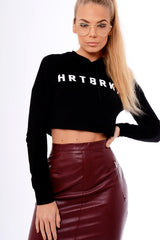 Black Heart Breaker Cropped Hoody - Jorgie-Hoodies