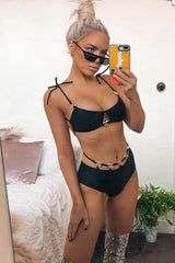 Black Heart Detail High Waist Bikini - Franki-Swimsuits