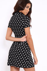 Black Heart Print Bodycon Dress - Jiselle-Dresses