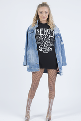 Black Heavy Metal Cold Shoulder Jumper - Neve-Jumper