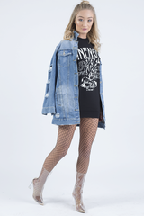 Black Heavy Metal Cold Shoulder Jumper - Neve-Jumper