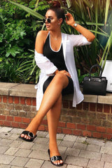 Black High Leg Contrast Trim Swimsuit - Taliya-Swimsuits