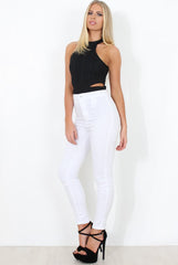 Black High Neck Cut Out Bodysuit - Shelby-Bodysuits