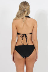 Black High Neck Detail Bikini - Celia-Swimwear