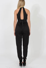 Black High Neck Jumpsuit - Adrianna-Jumpsuits