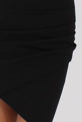 Black High Neck Side Ruched Backless Dress - Tulip-Dresses