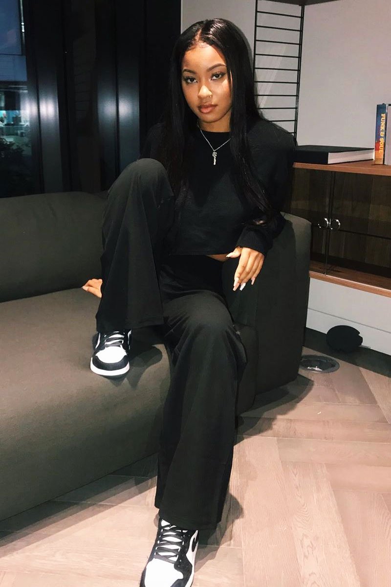 Black High Waist Flare Trousers -Tisha-Trousers