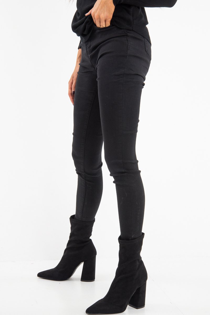 Black High Waist Skinny Fit Jeans - Araia-Jeans