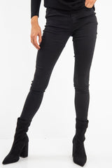 Black High Waist Skinny Fit Jeans - Araia-Jeans