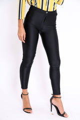 Black High Waisted Disco Pants - Michela-Trousers