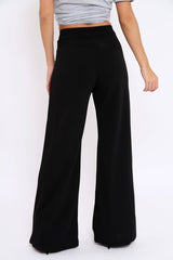 Black High Waisted Flare Trousers - Kym-Trousers