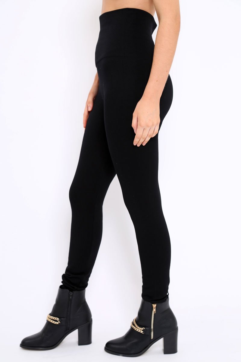 Black Front Seam Slit Mesh Leggings - Emmaline