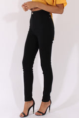 Black High Waisted Skinny Fit Jeans - Nemesis-Jeans