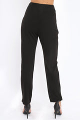 Black High Waisted Trousers - Zeenia-Trousers