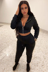 Black Hoodie and Joggers Loungewear Co-ord Set - Bluebell-Loungewear