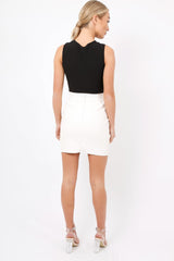 Black Hook And Eye Cut Out Bodysuit - Reign-Bodysuits