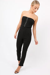Black Hook And Eye Jumpsuit - Aimee-Jumpsuits
