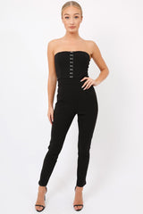 Black Hook And Eye Jumpsuit - Aimee-Jumpsuits