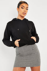 Black Houndstooth Button Mini Skirt - Ruthie-Skirts