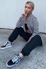 Black Houndstooth Single Breasted Blazer - Bellah-Blazers