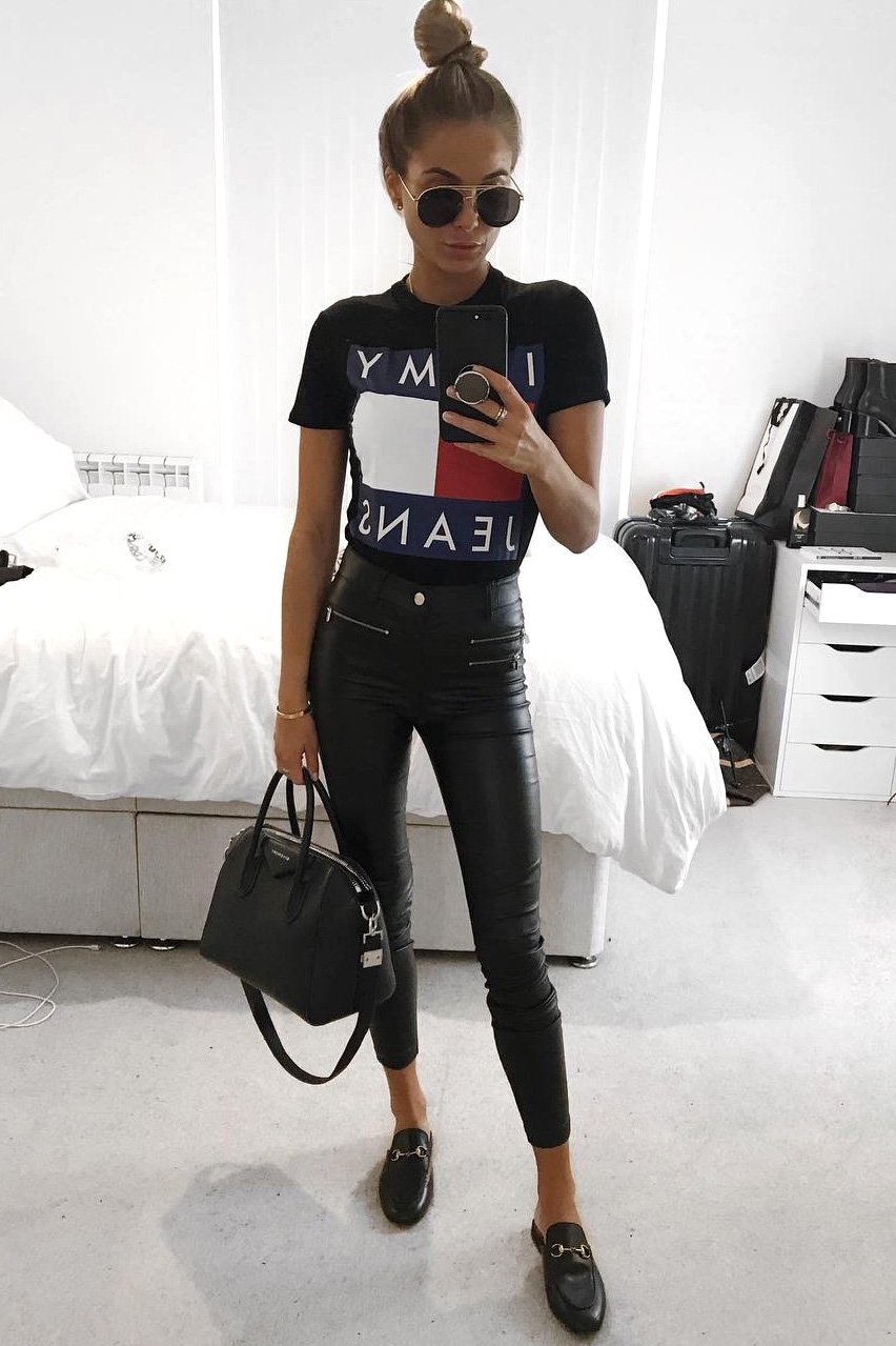 Black In My Jeans Crew Neck Top - Tura-Tops