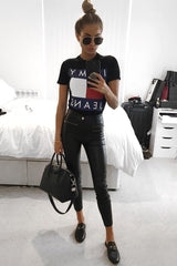 Black In My Jeans Crew Neck Top - Tura-Tops