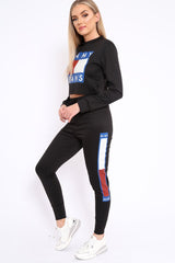 Black In My Jeans Cropped Top Loungewear Set - Yarely-Loungewear