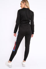 Black In My Jeans Cropped Top Loungewear Set - Yarely-Loungewear