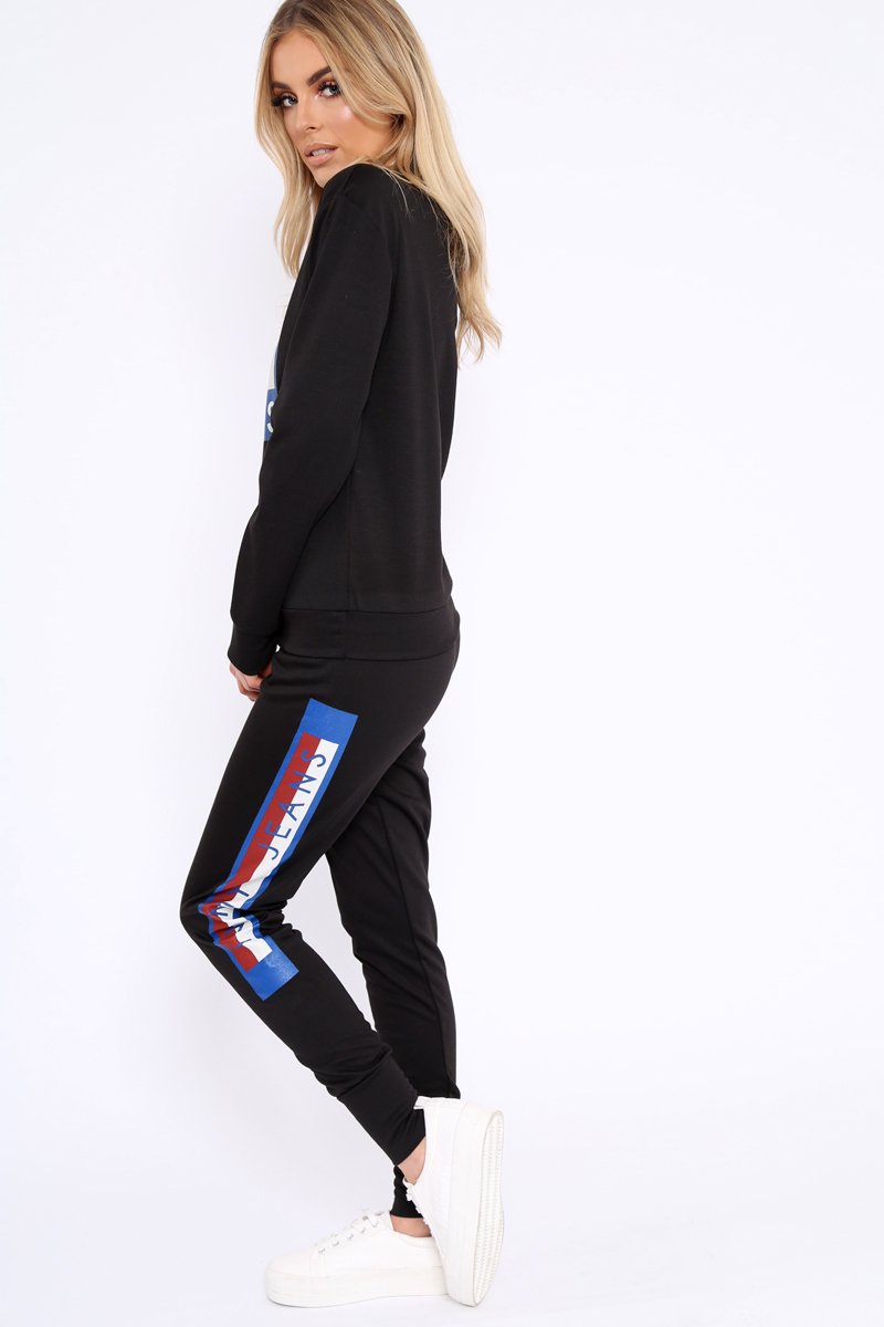 Black In My Jeans Loungewear Set - Vyolet-Loungewear