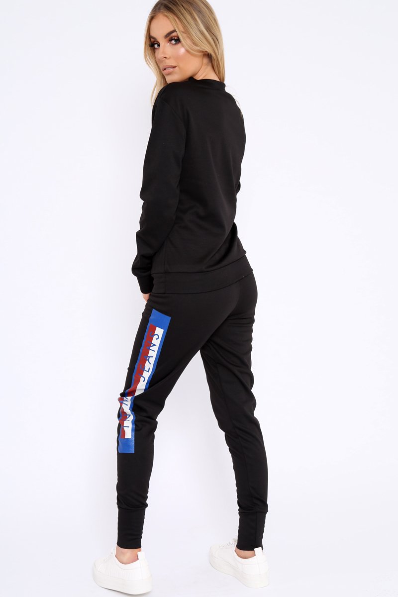 Black In My Jeans Loungewear Set - Vyolet-Loungewear