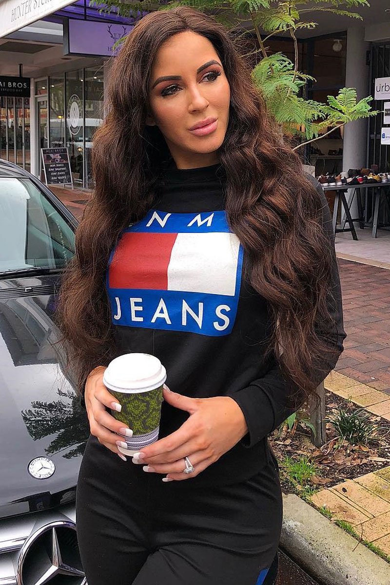 Black In My Jeans Loungewear Set - Vyolet-Loungewear