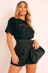 Black Italic Baby Girl Slogan T-shirt - Gracey-T-shirt