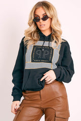 Black J'adore Paris Printed Hoodie - Yalena-Hoodies