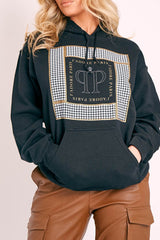 Black J'adore Paris Printed Hoodie - Yalena-Hoodies
