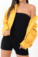 Black Jersey Bandeau Playsuit - Cristyn-Playsuits