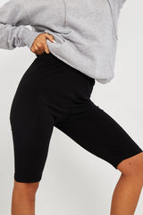 Black Jersey Cycling Shorts - Fiona-Shorts