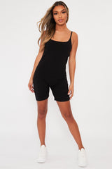 Black Jersey Low Back Unitard - Taya-Playsuits