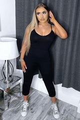 Black Jersey Scoop Neck Jumpsuit - Kadia-Jumpsuits